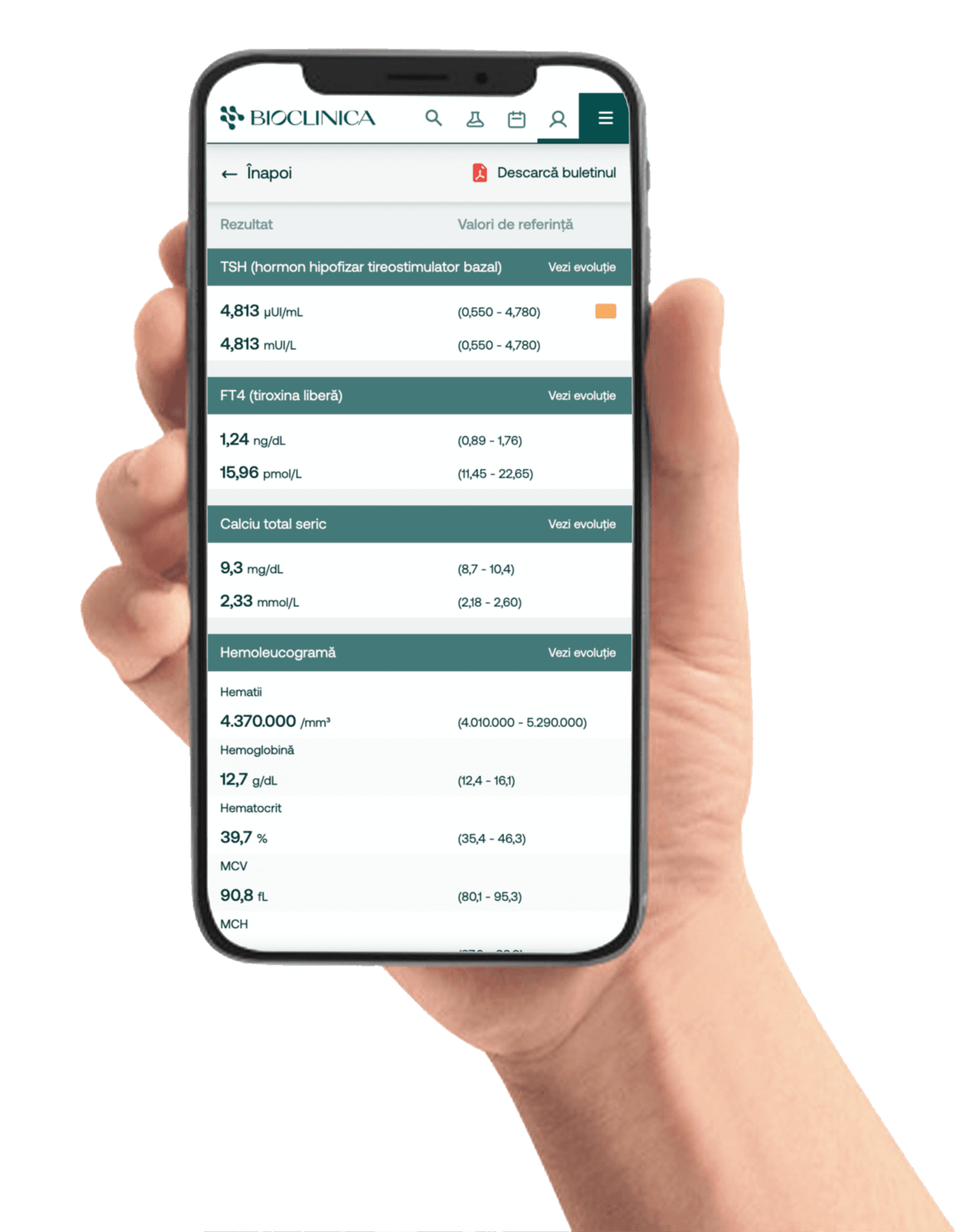 Rezultatele analizelor tale la câteva clickuri distanță.